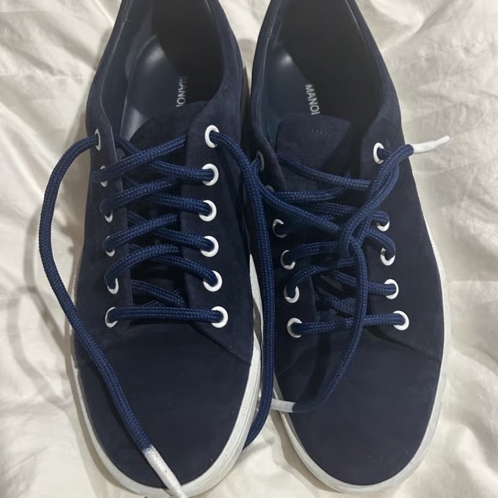 Manolo Blahnik Navy Blue Men's Sneakers